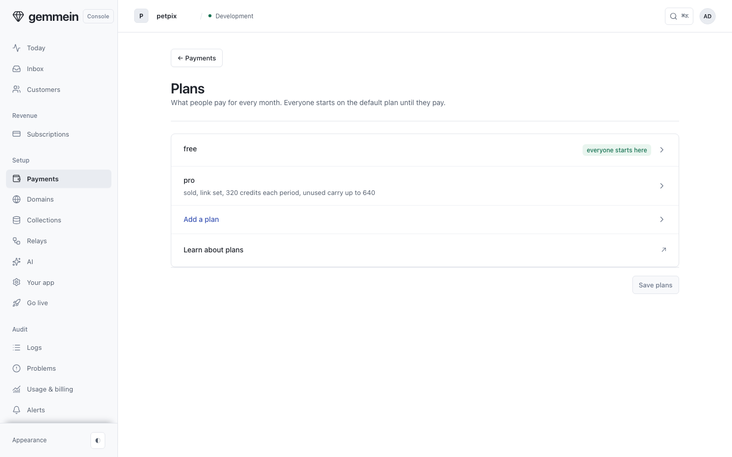 Open Plans to see what a customer can be on and how each plan is sold.